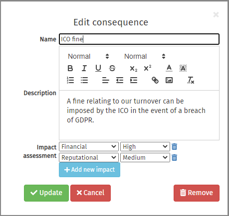 Editing a consequence